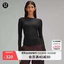 lululemon丨Nulu 女士圆领长袖 T 恤 LW3HPRS 黑色 S