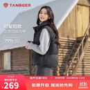 坦博尔时尚短款立领女士短款百搭羽绒马甲TB5330152D 黑色  M (165) 