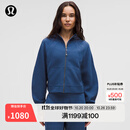 lululemon丨Scuba 女士超宽松款拉链连帽衫 *华夫格 LW3JCVS 杂色斜纹蓝 M /L