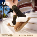 UGG秋季女士经典厚底包头懒人毛毛鞋1122550CHE|栗色37