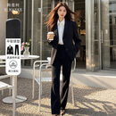 韩曼柯（HANMANKE）西装套装女黑色西服两件套修身小西装外套日常通勤面试职业正装