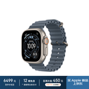 Apple/苹果 Watch Ultra 3 智能手表GPS+蜂窝款49毫米原色钛金属表壳铁锚蓝色海洋表带 MEWJ4CH/B