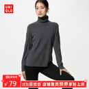 优衣库【狂欢价】女装HEATTECH摇粒绒两翻领套头衫/长袖479608 07 青灰色 M /160/84A