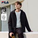 FILA 斐乐官方男士羽绒服冬季时尚休闲基础保暖连帽外套 正黑色-BK 2XL 185/104A/XXL