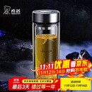 希诺（HEENOOR）抗菌玻璃杯双层防烫办公车载水杯男高档泡茶杯子XN-9303 360mL