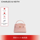 CHARLES&KEITH鳄鱼纹凯莉包手提斜挎婚包包女包生日礼物CK2-50270880-1 Light Pink浅粉色（新色） S
