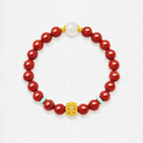 周大生黄金红玛瑙手串女足金和田玉手链马年本命年送女友生日礼物 锦绣生香手串【约0.75g】