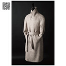 BG GLAMURB轻奢品牌风衣男士高端秋冬羊毛人字纹鱼骨纹绑带插肩袖微廓形中长 米黄色(5天内发货) 顺丰空运 L (5天内发货)