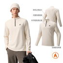 安踏羊毛T丨美利奴羊毛长袖t恤男冬季新款半开襟户外透气徒步保暖上衣