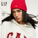 GAP女装2025秋季新款撞色Logo宽松抓绒套头连帽衫卫衣上衣792499 浅灰白 S (160/84A) 亚洲尺码