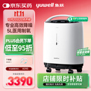 鱼跃制氧机5L升超轻音家用老人医用级吸氧气触屏带雾化8F-5W