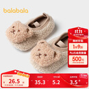 巴拉巴拉地板袜防滑点胶冬季加厚加绒婴幼儿保暖袜子学步不滑208424172204