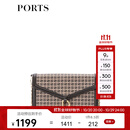 PORTS宝姿优雅字母压印经典PVC钱夹斜跨手拿包LL9A4475CPQ03 咖啡色