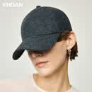 KEIGAN/开间意大利进口VBC羊毛法兰绒ROW风松紧尾扣小头鸭舌帽 高级花灰 M 36