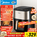 美的（Midea）小炎烤空气炸锅上下双热源 可视大视窗免翻面 家用智能触屏 6L实用大容量空气炸锅蒸烤一体KZC6054