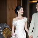 jane Deiune法式轻婚纱其他肩订婚礼服2025新款感轻礼服领证登记小白裙女 白色 M