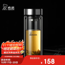 希诺（HEENOOR）双层玻璃杯男家用商务办公泡茶杯子过滤车载水杯XN-9302 345mL
