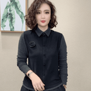 2025秋冬新款双面绒设计感翻领时尚气质洋气百搭拼接上衣 深灰领 L 建议90-110斤