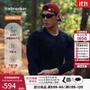 icebreaker【单依纯同款】100%美利奴羊毛男女200Oasis户外登山跑步功能内衣 纯黑-上衣-男生 M