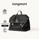 Songmont【郭柯宇同款】山下有松山行系列游历公文包复古皮双肩包 烟墨黑大号（白钢五金）现货