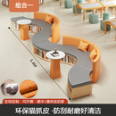 添赋学校现代简约图书馆创意S形休息区收纳书架沙发接待等候休息组合 组合一