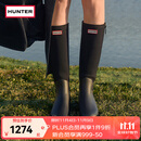 HUNTER女士雨鞋Refined精致高筒靴拉链拼接款长筒靴女靴雨靴 黑色/BLK 38