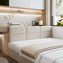 映棠定制榻榻米软包防撞壁贴床头软包靠背自粘无床头靠垫儿童防撞炕围 横方块奶茶 长1米*高40厘米