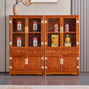 三匠名居红木家具非洲花梨（学名：刺猬紫檀）实木书柜书橱柜矮柜中式储物柜展示柜收纳柜置物柜Q 一对:长150*宽32*高130cm