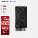 蔻驰（COACH）【品牌直供】男女同款秋冬保暖羊毛围巾 黑色CU807生日礼物