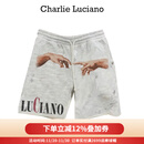 Charlie Luciano上帝之手做旧短裤夏季新款黑834019高腰情侣男女同款休闲cl裤子 白色 L