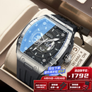 布加迪（BONEST GATTI）手表男士全自动机械表德国防水酒桶型腕表2025新款生日礼物