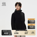 KOLON SPORT/可隆抓绒夹克 男子户外露营秋冬保暖轻便宽松连帽梭织外套 LHFJ4WTK35-BK 黑色 M 170/92A