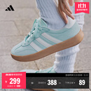 adidas「T头鞋」BARREDA板鞋德训鞋男女阿迪达斯轻运动 薄荷绿/汉玉白/树脂黄   38