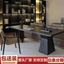 安耐意式极简书桌家用客厅大工作台办公桌成人电脑桌双人学习桌子 黑色橡木（ENF级进口海洋板） 160*80*75cm