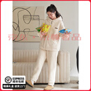 FENTENGG【抗静电】羊羔绒情侣连帽睡衣女冬季珊瑚绒加厚男家居服套装 64401奶白-女 M