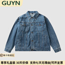 GUYN高端品牌男装重磅水洗经典蓝牛仔夹克男2025秋季工装百搭外套男 L
