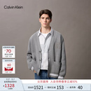 Calvin KleinJeans25秋季新款男士休闲学院ck字母提花纽扣V领针织开衫4RD389G P7E-英雄灰 S