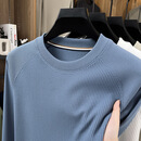 LESS IS MORE利郎2025秋冬新款男士长袖卫衣时尚潮牌圆领纯色百搭T恤衫上衣代 靛蓝 M /48建议100-120b