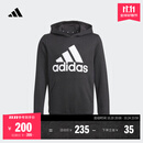 adidas男大童休闲舒适连帽卫衣秋季新款阿迪达斯官方轻运动   黑色/白   128