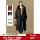 独束大码女装休闲宽松长款泡芙羽绒服2024冬季新款简约时尚外套 玄墨黑 M (尺码：1)