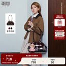 Teenie Weenie【赵露思同款】小熊女单肩包2025秋新款复古波士顿包 黑色 FRE