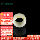 玉缘和田玉新疆白玉籽料戒指内径约21毫米留洒金皮生日礼扬州玉器厂