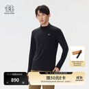 KOLON SPORT【预售】/可隆户外休闲衣 男子防风抗菌防静电拉绒半拉链长袖T恤 LHZT5WN099-BK 黑色 L 175/96A