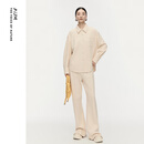 噢姆（AUM）【轻松套装】AUM噢姆2025年冬季新款混纺双面针织布翻领衬衫长裤 米白下装 M