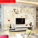俏博莱D电视背景墙瓷砖高温微晶石中式客厅电视墙瓷砖画家和富贵万事兴 宽x高2.5尺寸 水晶釉面家用