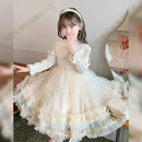 ELLE KIDS儿童公主裙秋装2025新款儿童洋气礼服春秋小女孩长袖公主裙子秋季 香槟色 110 cm
