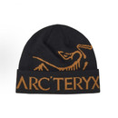 始祖鸟（ARC'TERYX）字母大LOGO户外保暖刺绣绒线帽毛线帽针织帽冷帽 黑金  大LOGO