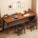 家逸全实木双人书桌长条桌子靠墙窄桌书房学习桌写字桌卧室办公电脑桌