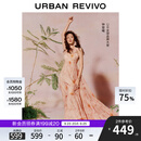 UR【钟楚曦联名款】2025秋季新款女度假风碎花连衣裙UYL750117 粉橙印花 (领口偏低) S