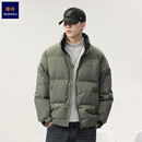 摩舟 MOZHOU'S羽绒服美式复古男服白鸭绒立领防寒潮牌 青绿 3XL